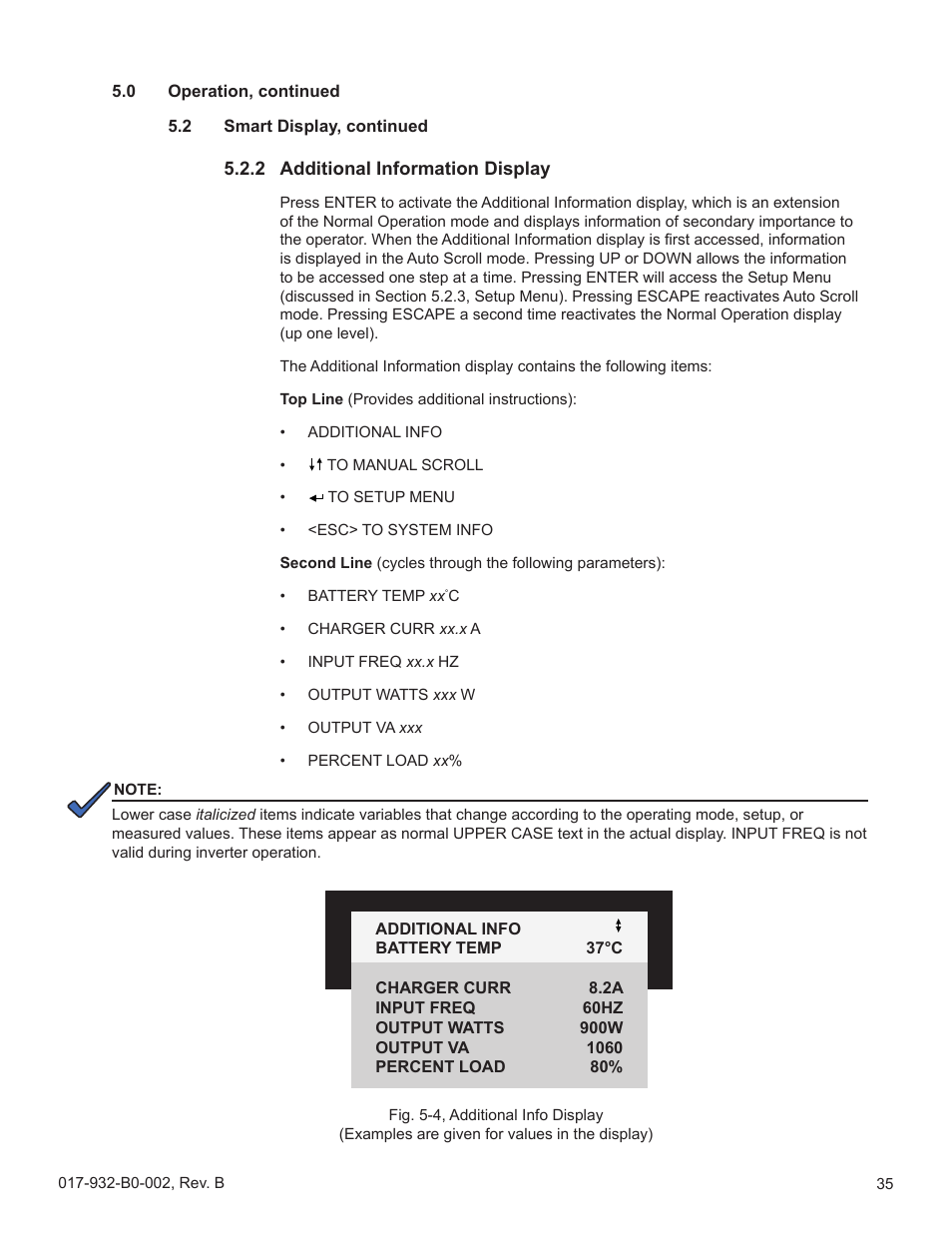 2 additional information display | Alpha Technologies GMX-915 User Manual | Page 35 / 61