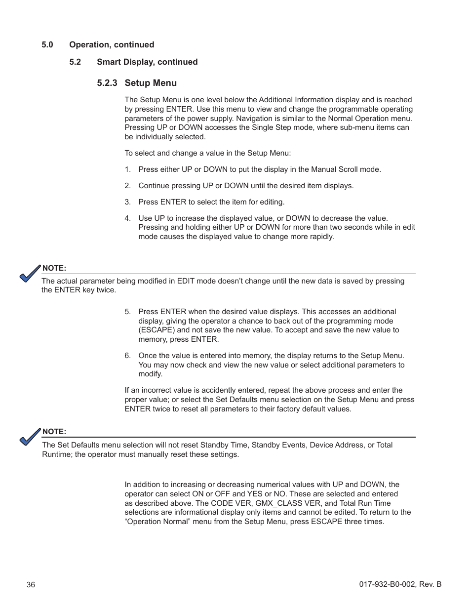 3 setup menu | Alpha Technologies GMX-915 User Manual | Page 36 / 61
