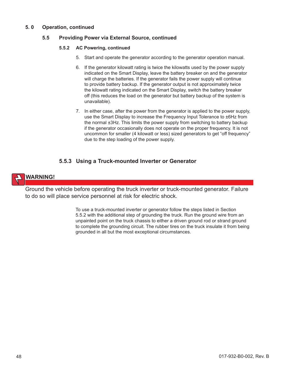 3 using a truck-mounted inverter or generator | Alpha Technologies GMX-915 User Manual | Page 48 / 61