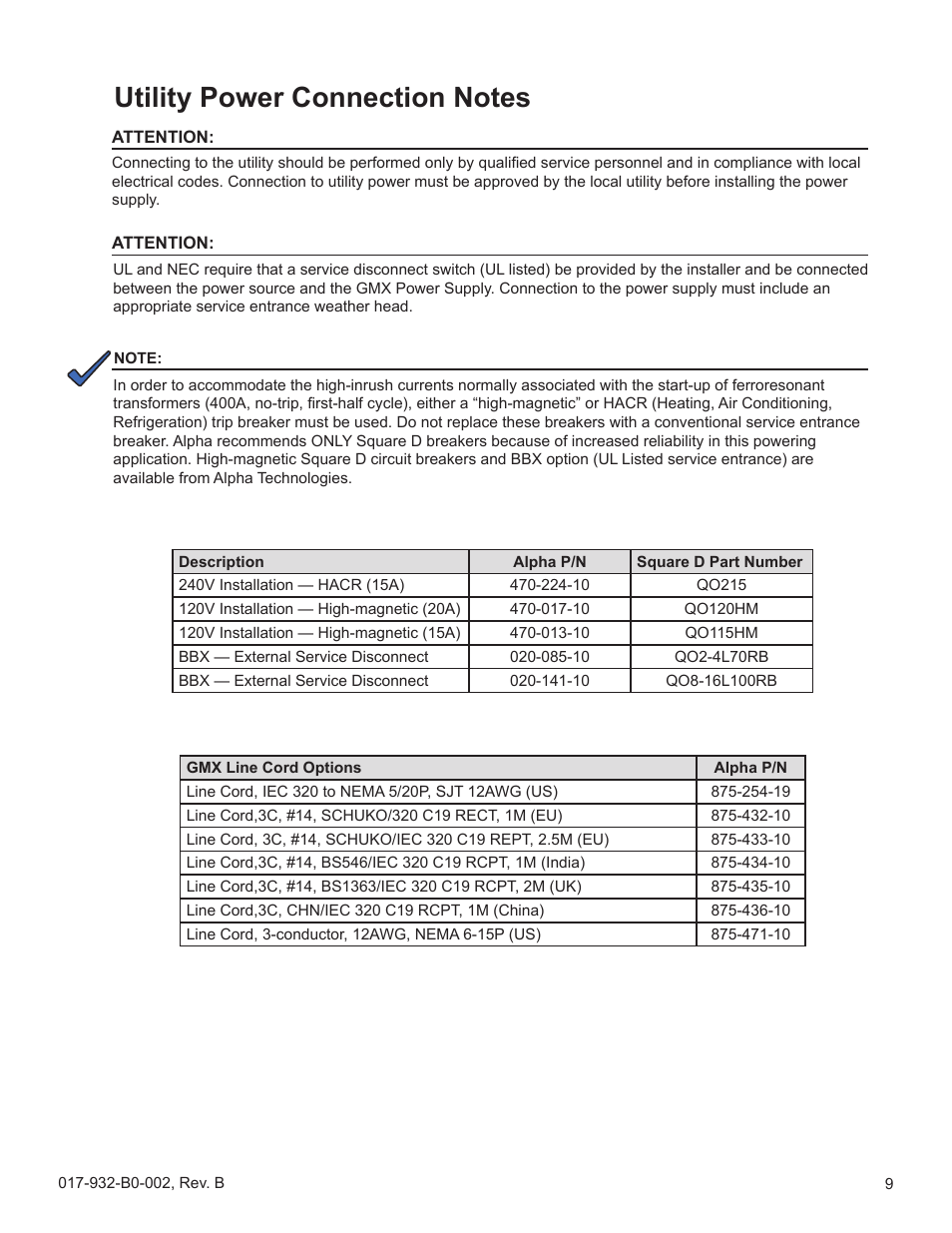 Alpha Technologies GMX-915 User Manual | Page 9 / 61