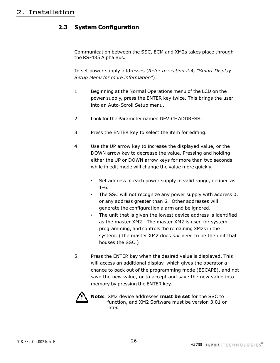 Alpha Technologies Serial System Controller User Manual | Page 26 / 30