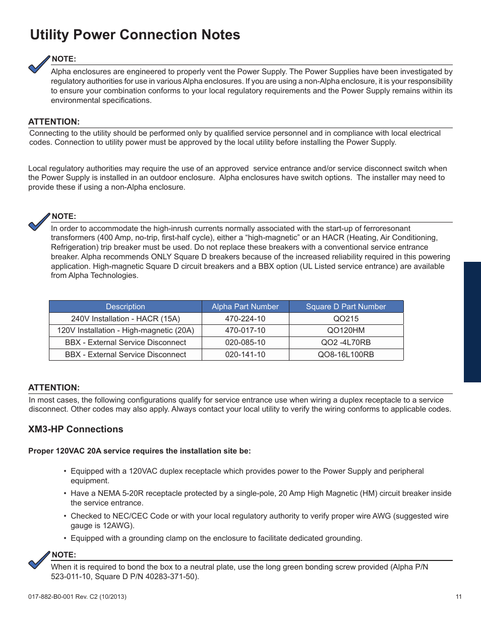 Alpha Technologies XM3-HP Series - Technical Manual User Manual | Page 11 / 116