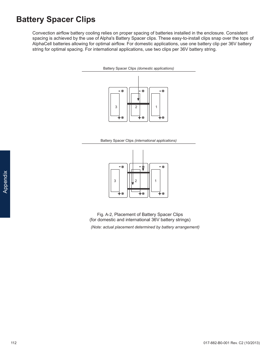 Battery spacer clips | Alpha Technologies XM3-HP Series - Technical Manual User Manual | Page 112 / 116