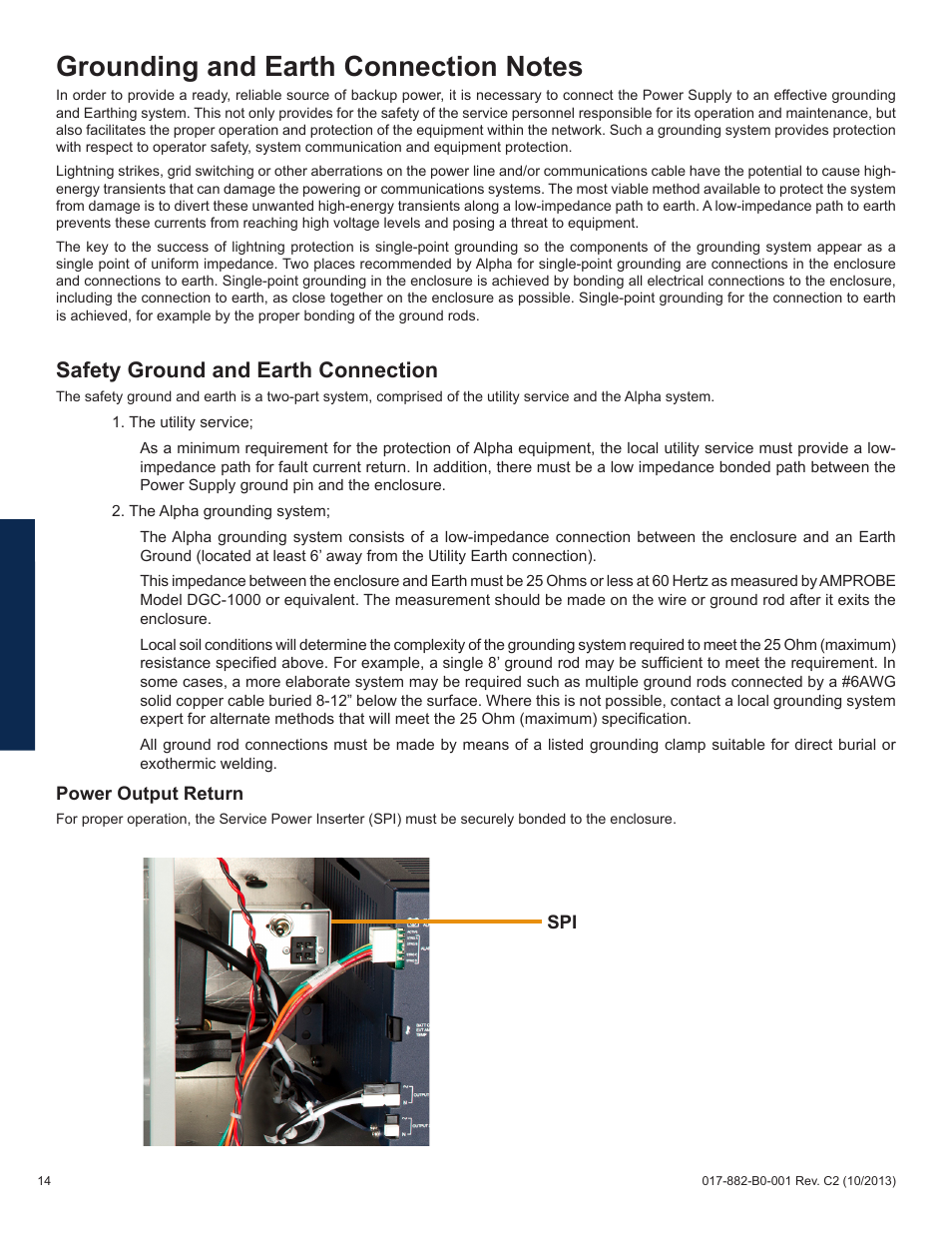 Safety ground and earth connection | Alpha Technologies XM3-HP Series - Technical Manual User Manual | Page 14 / 116