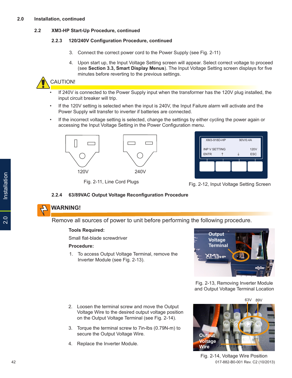 0 installation | Alpha Technologies XM3-HP Series - Technical Manual User Manual | Page 42 / 116