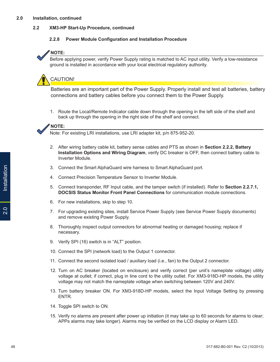 Alpha Technologies XM3-HP Series - Technical Manual User Manual | Page 48 / 116