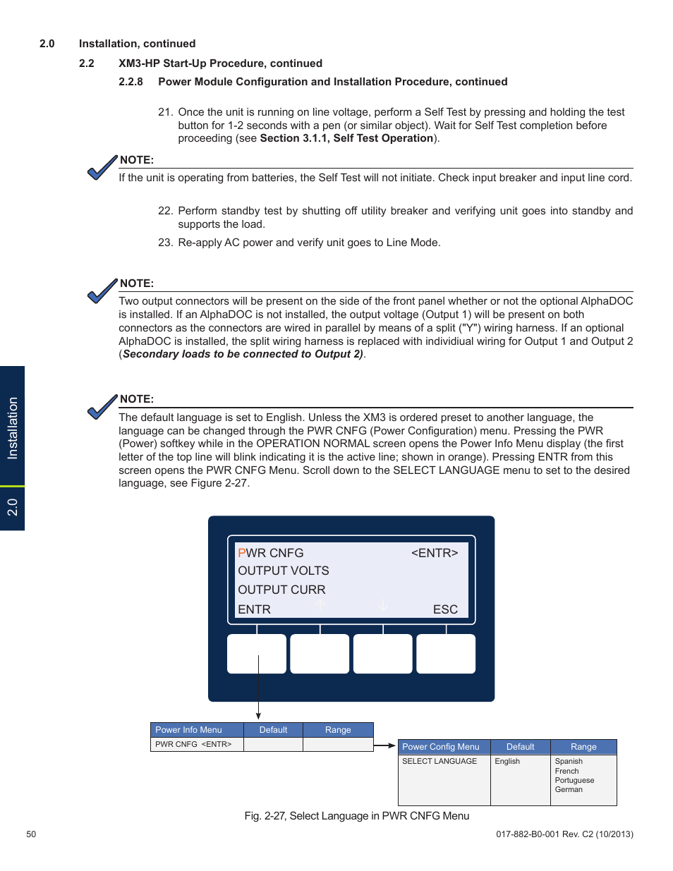0 installation | Alpha Technologies XM3-HP Series - Technical Manual User Manual | Page 50 / 116