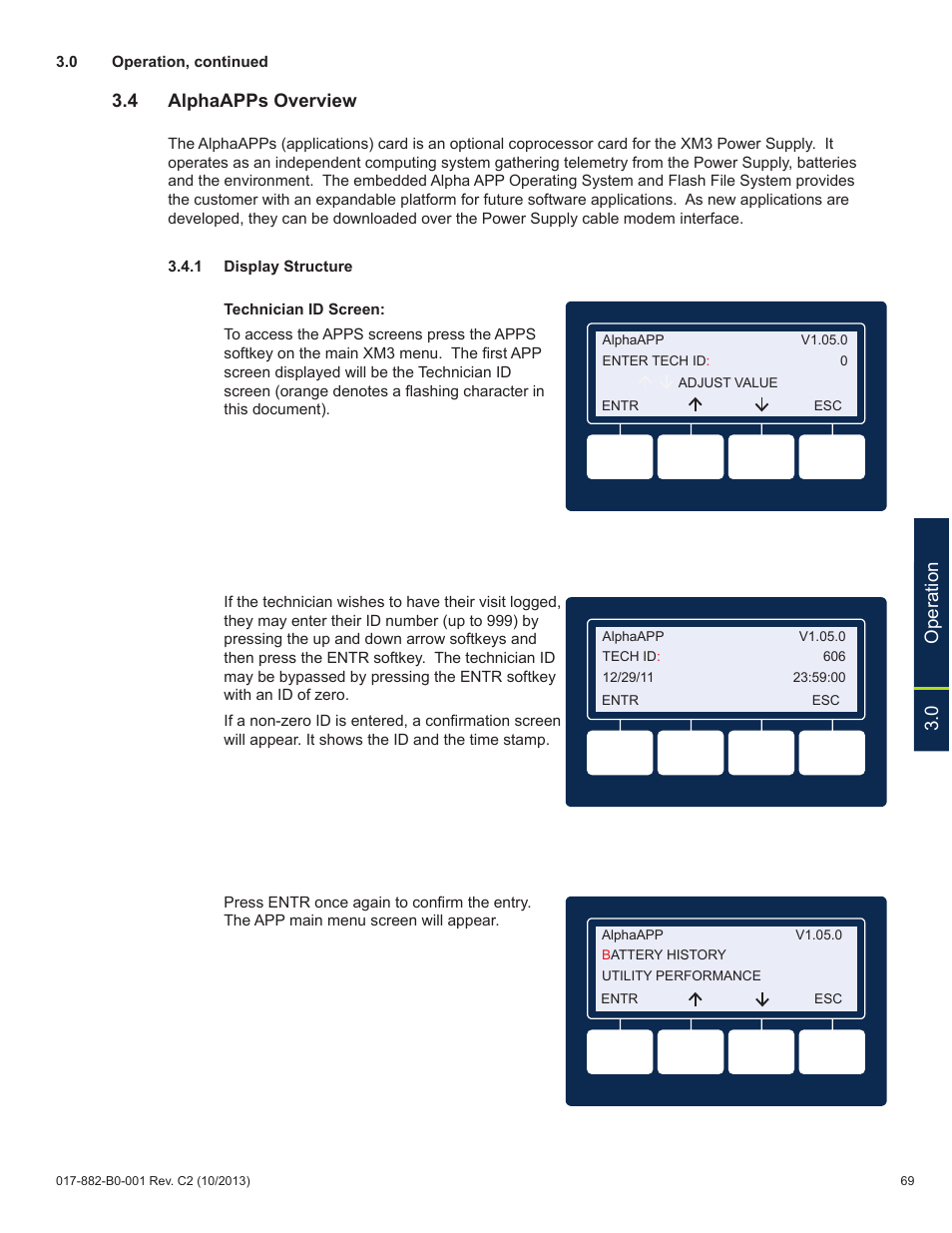 0 operation 3.4 alphaapps overview | Alpha Technologies XM3-HP Series - Technical Manual User Manual | Page 69 / 116