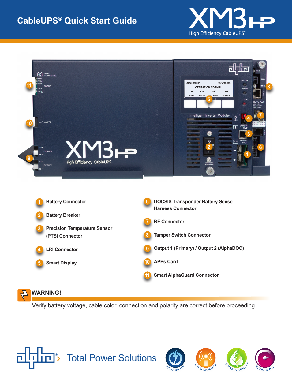 Alpha Technologies XM3-HP Series - Quick Start Guide User Manual | 6 pages