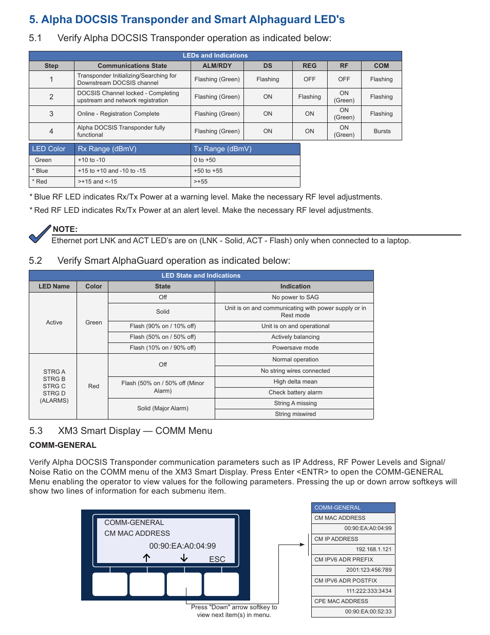 3 xm3 smart display — comm menu | Alpha Technologies XM3-HP Series - Quick Start Guide User Manual | Page 5 / 6