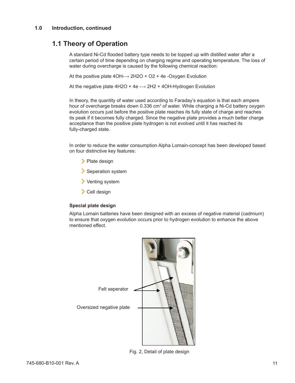 1 theory of operation | Alpha Technologies Lomain Ni-Cd Pocket Plate Battery User Manual | Page 11 / 30