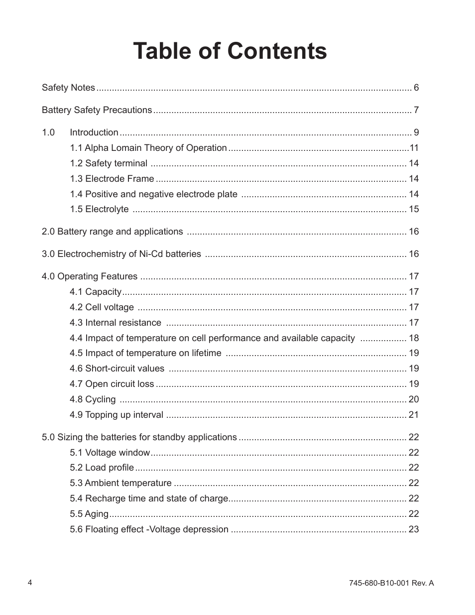 Alpha Technologies Lomain Ni-Cd Pocket Plate Battery User Manual | Page 4 / 30