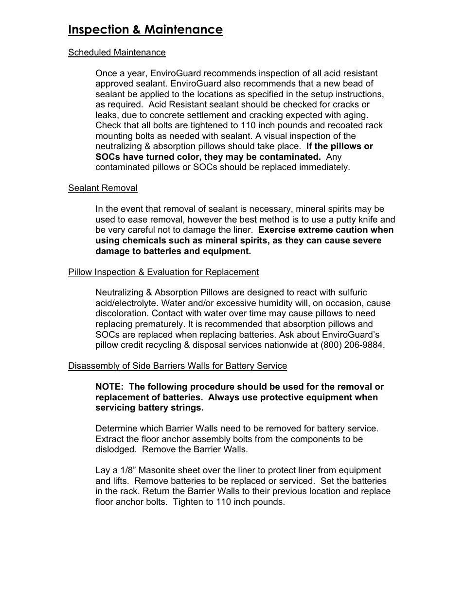 Inspection & maintenance | Alpha Technologies UL LISTED User Manual | Page 11 / 11