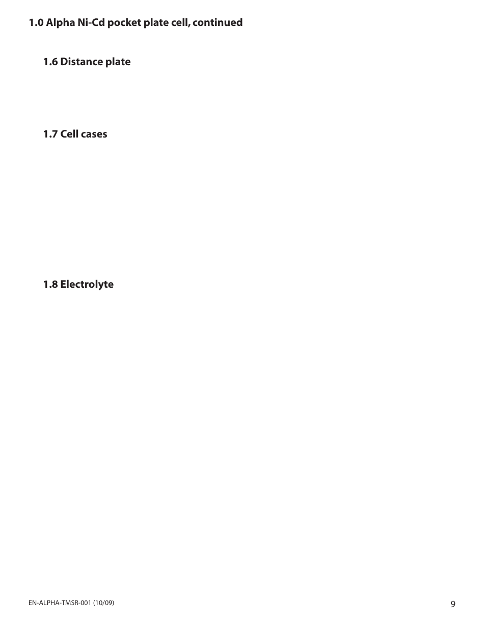 Pr el im in ar y | Alpha Technologies Industrial Ni-Cd Batteries Standard Range User Manual | Page 9 / 32
