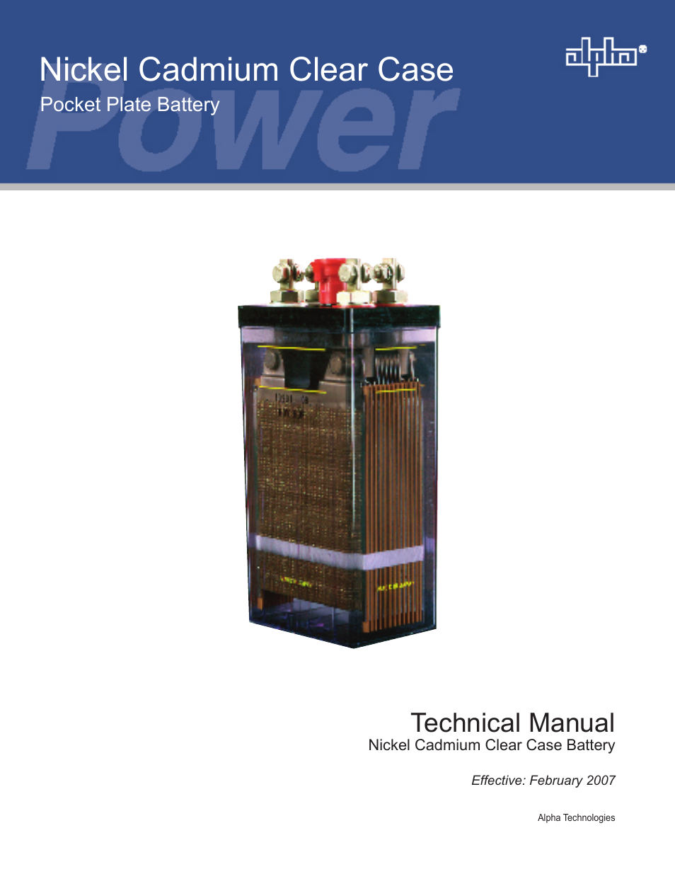 Alpha Technologies Nickel Cadmium Clear Case - Technical Manual User Manual | 24 pages
