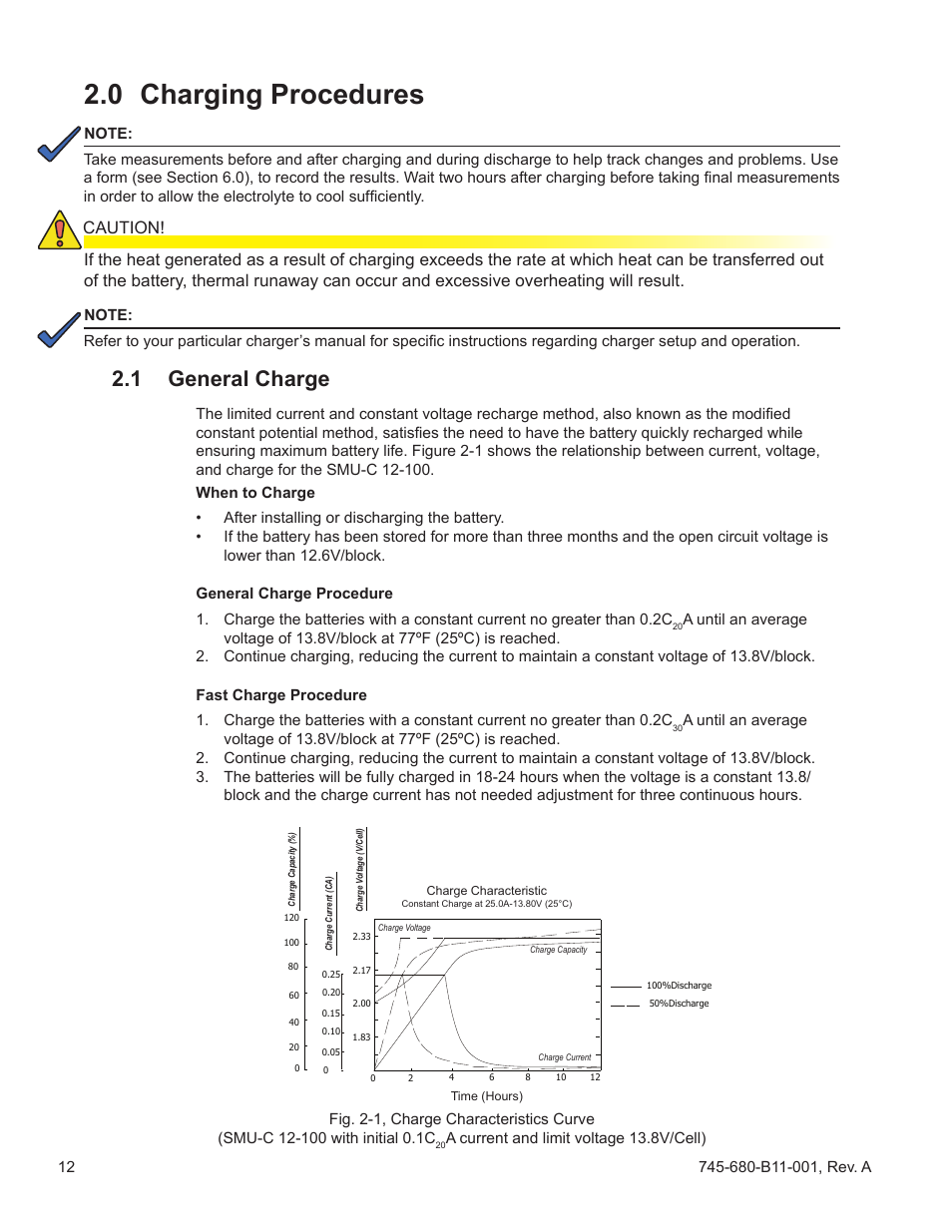 0 charging procedures, 1 general charge, Caution | Alpha Technologies AlphaCellTM SMU-C Series User Manual | Page 12 / 32