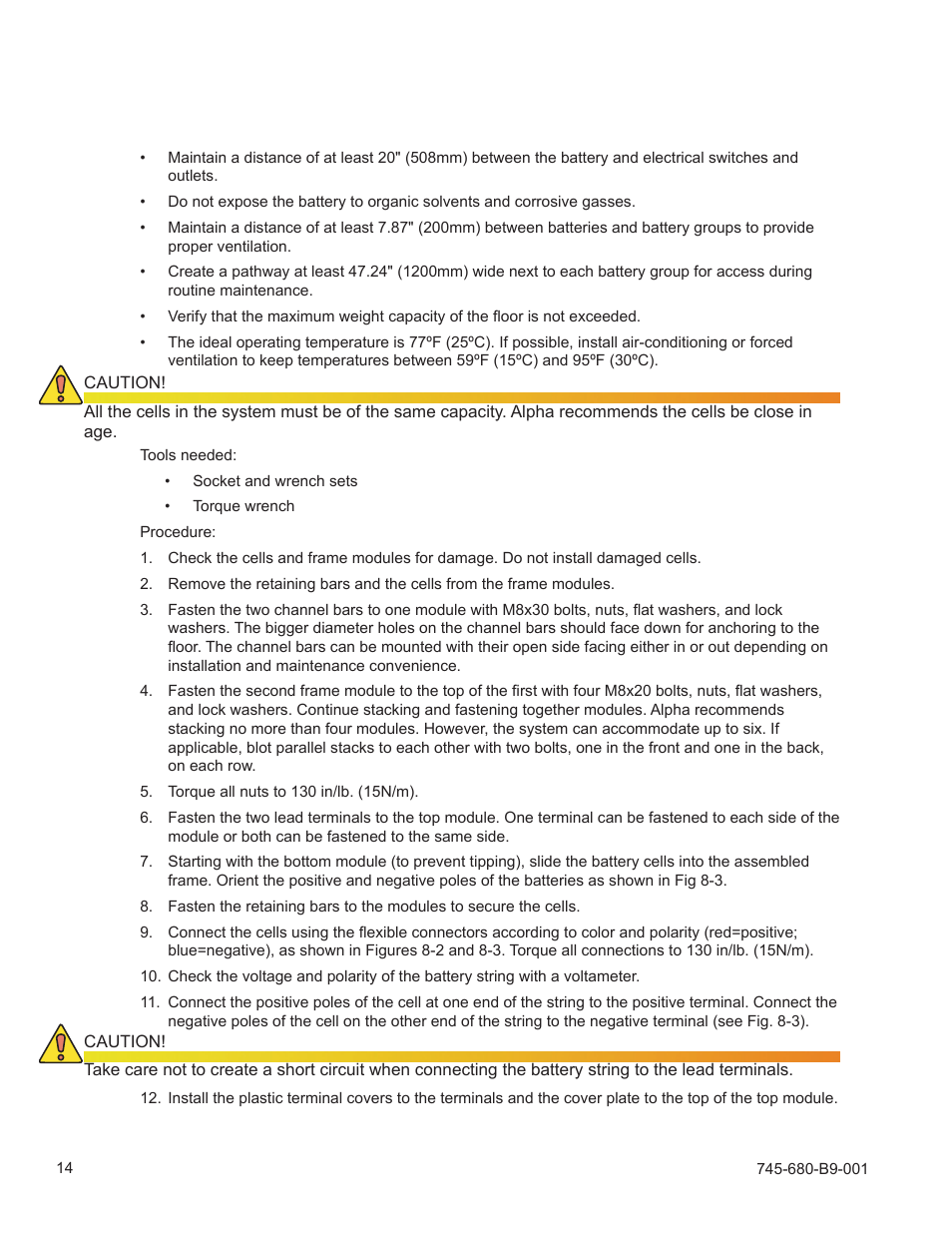 0 installation | Alpha Technologies AlphaCell SMU User Manual | Page 14 / 24