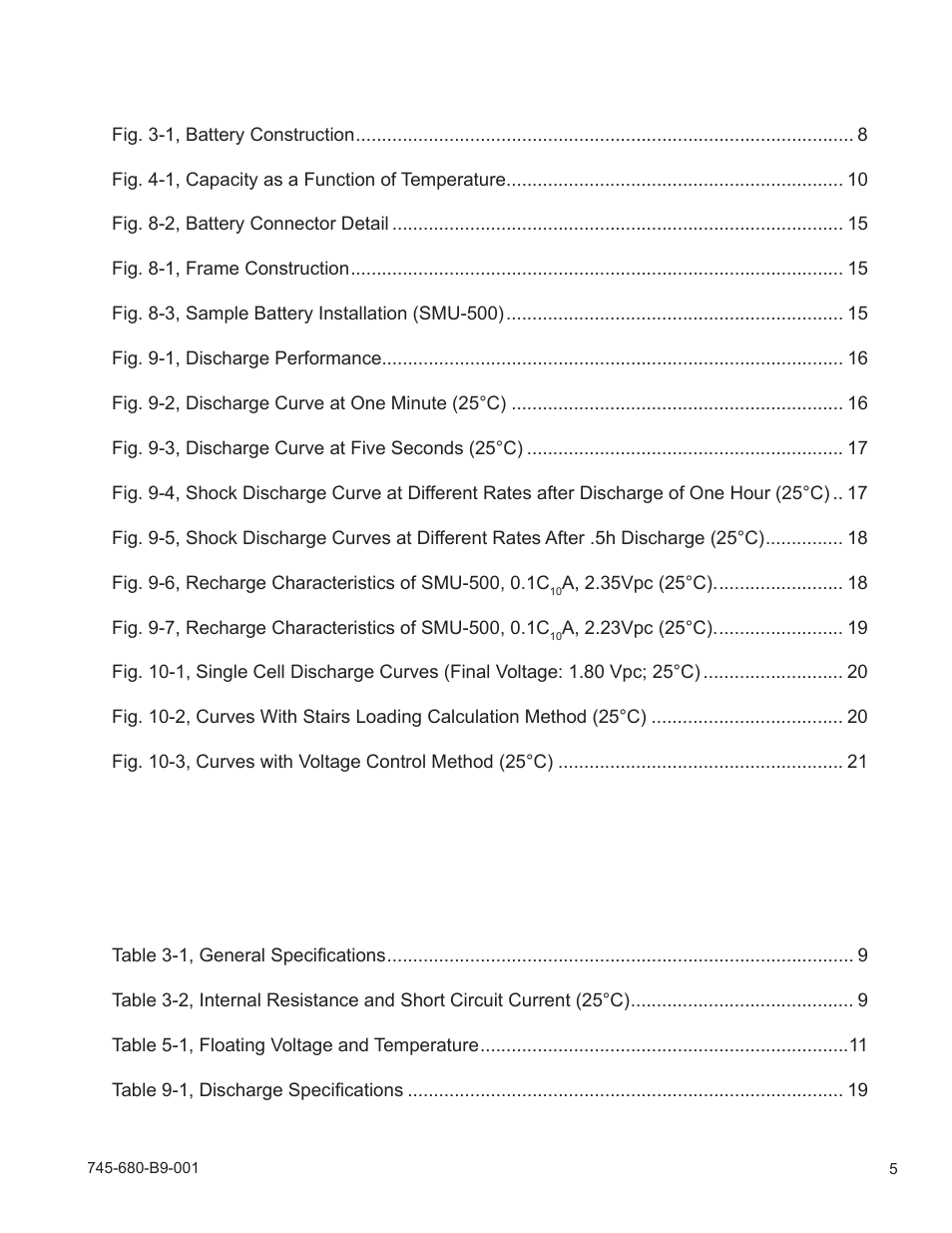 Tables, Figures | Alpha Technologies AlphaCell SMU User Manual | Page 5 / 24