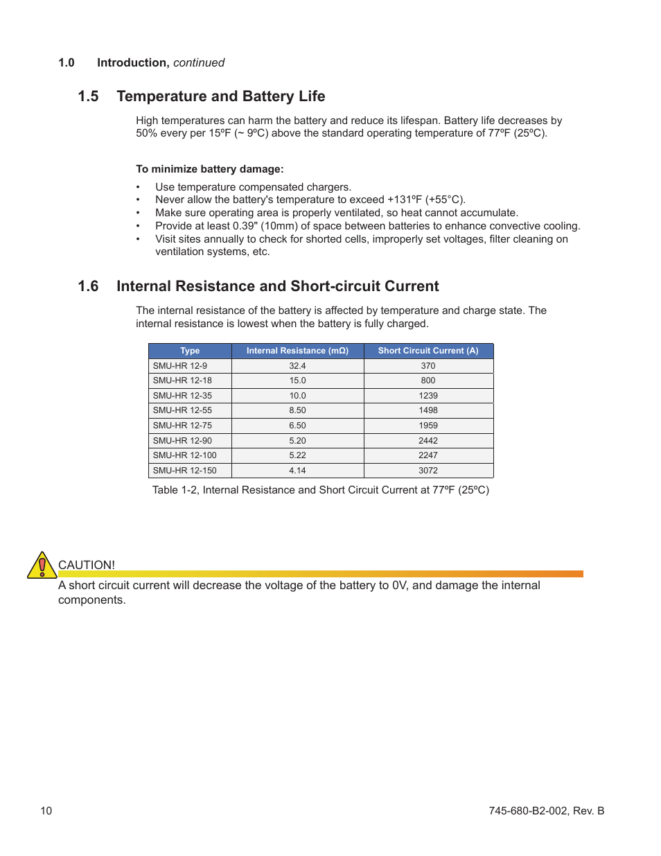 5 temperature and battery life, 6 internal resistance and short-circuit current | Alpha Technologies AlphaCell SMU-HR User Manual | Page 10 / 23