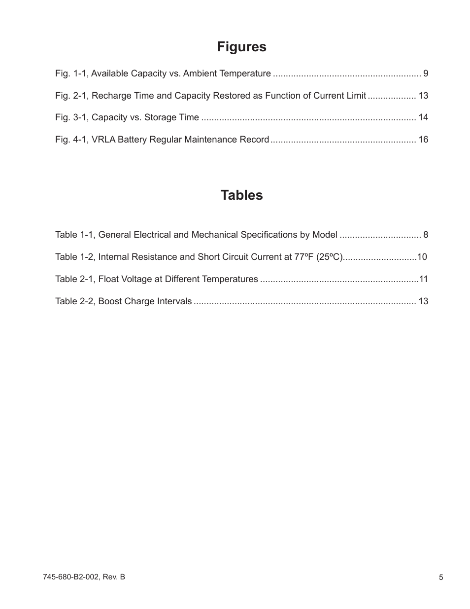 Figures, Tables | Alpha Technologies AlphaCell SMU-HR User Manual | Page 5 / 23