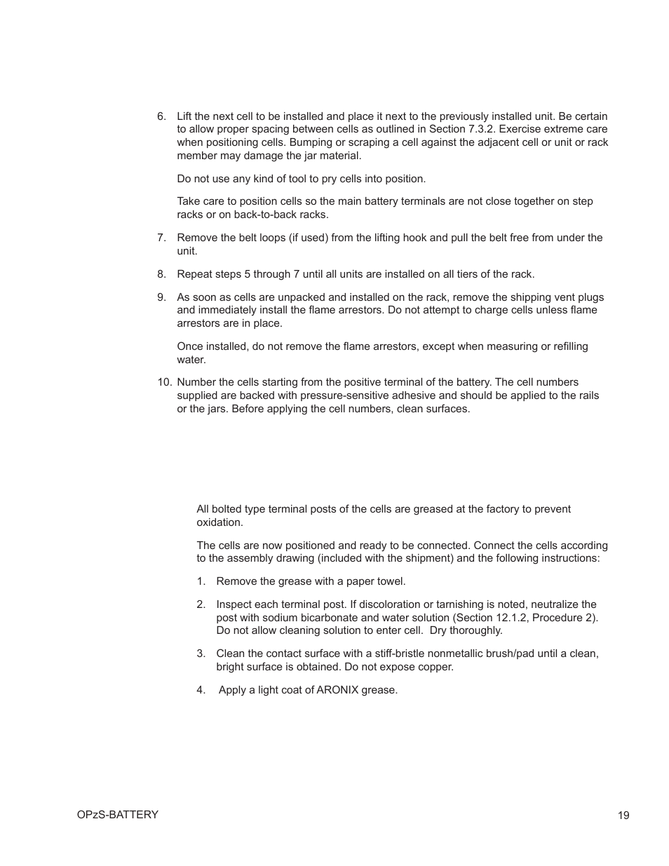 5 preparing and installing connections | Alpha Technologies AlphaCell OPzS User Manual | Page 19 / 46