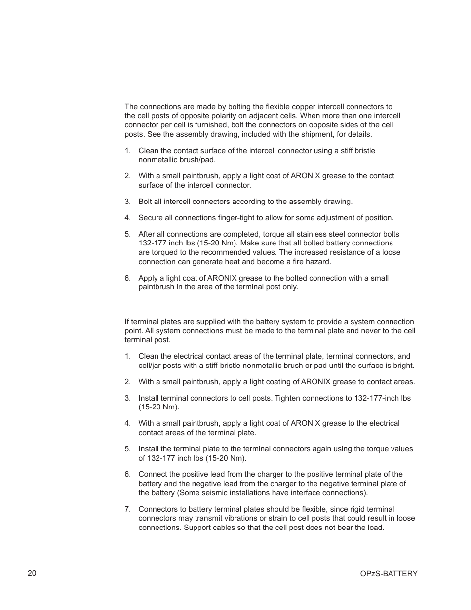 Alpha Technologies AlphaCell OPzS User Manual | Page 20 / 46