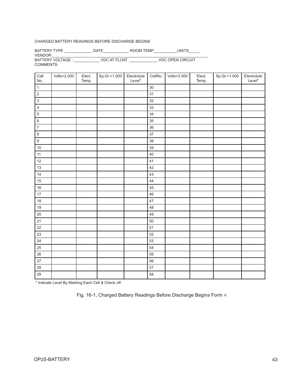 0 maintenance records | Alpha Technologies AlphaCell OPzS User Manual | Page 43 / 46