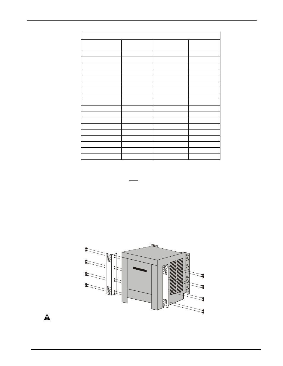 Figure 5.2-3: wall anchor design loads table, 3 rack mounting, Figure 5.3: attaching rack-mounting brackets | Alpha Technologies Spectra Series User Manual | Page 12 / 62