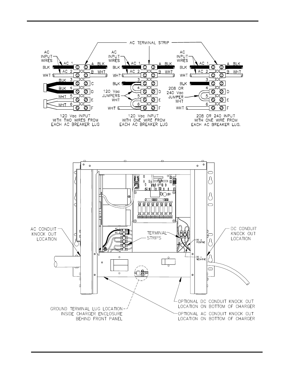 Figure 6.2: ac voltage jumper positions, 3 ac and dc connection locations, Figure 6.3-1: s1 enclosure | Alpha Technologies Spectra Series User Manual | Page 16 / 62