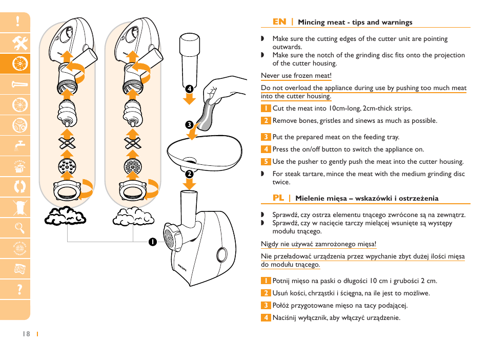 Philips HR2725 User Manual | Page 18 / 84