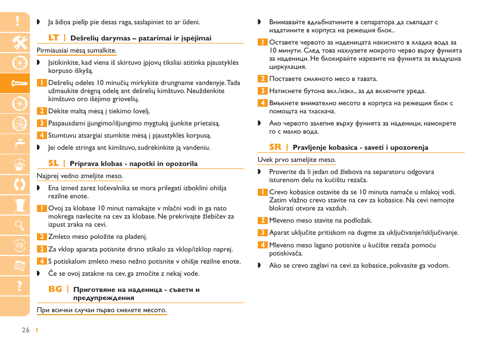 Philips HR2725 User Manual | Page 26 / 84