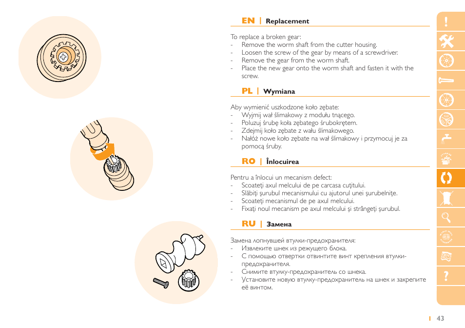 Philips HR2725 User Manual | Page 43 / 84