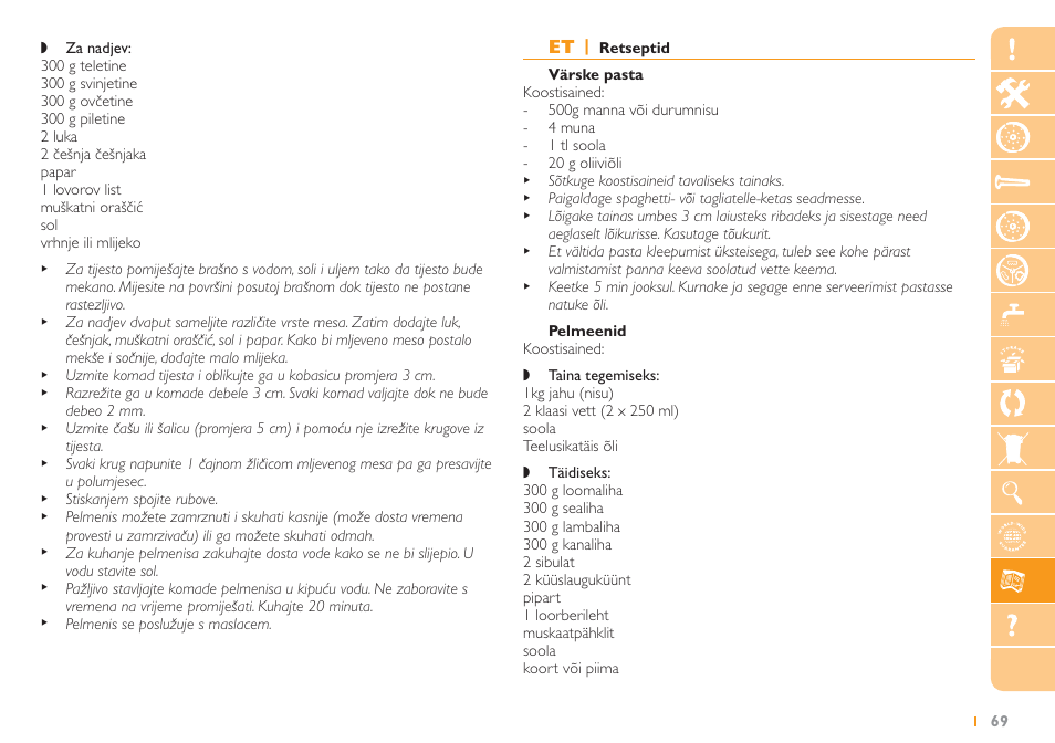 Philips HR2725 User Manual | Page 69 / 84