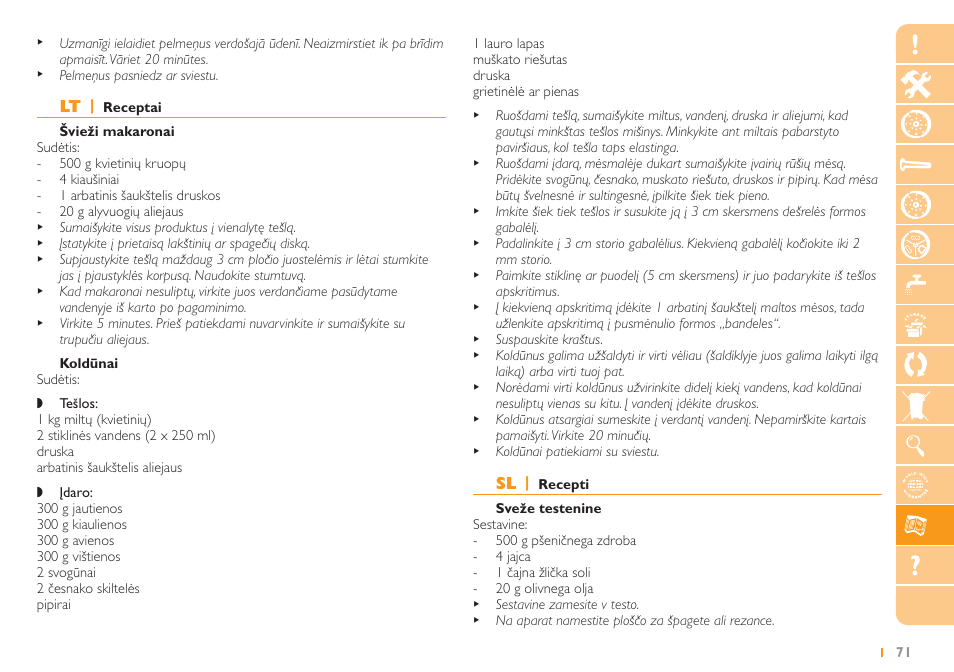 Philips HR2725 User Manual | Page 71 / 84