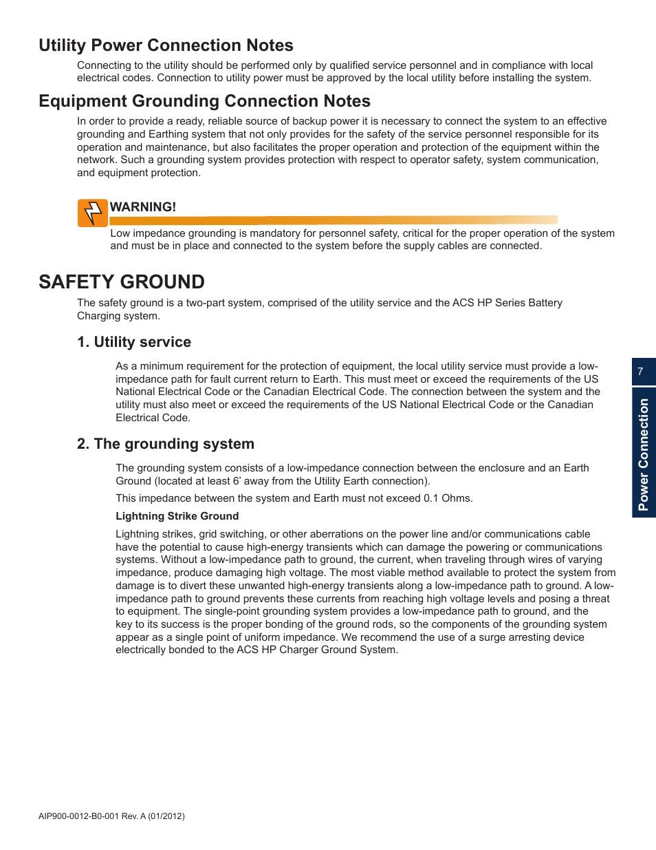 Preliminary, Safety ground | Alpha Technologies ACS HP Series User Manual | Page 7 / 24