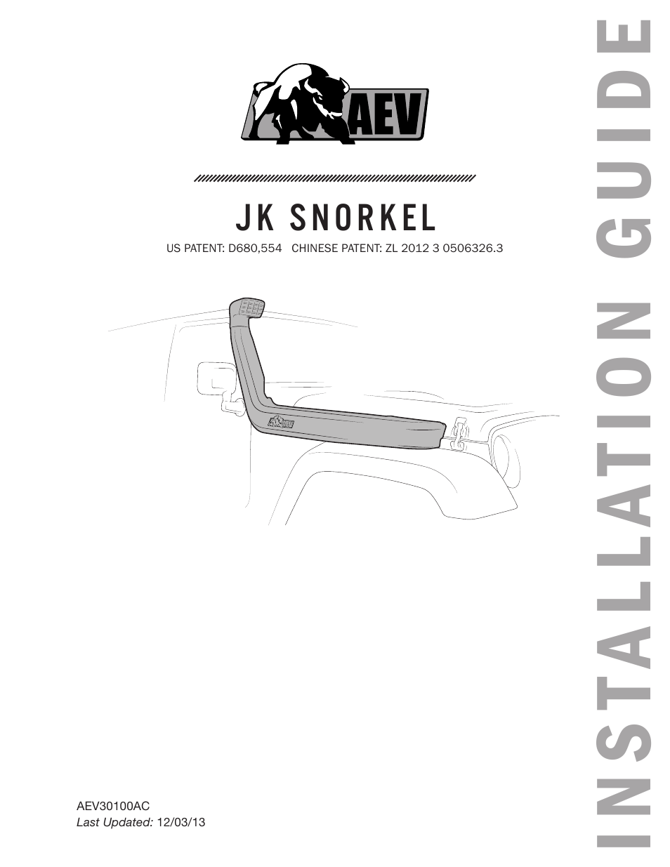 American Expedition Vehicles JK snorkel Kit User Manual | 9 pages