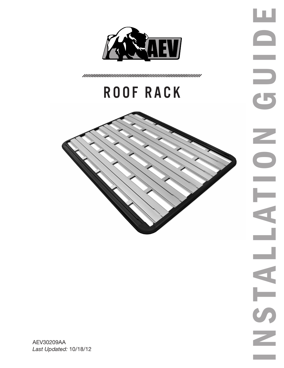American Expedition Vehicles JK Roof Rack User Manual | 11 pages