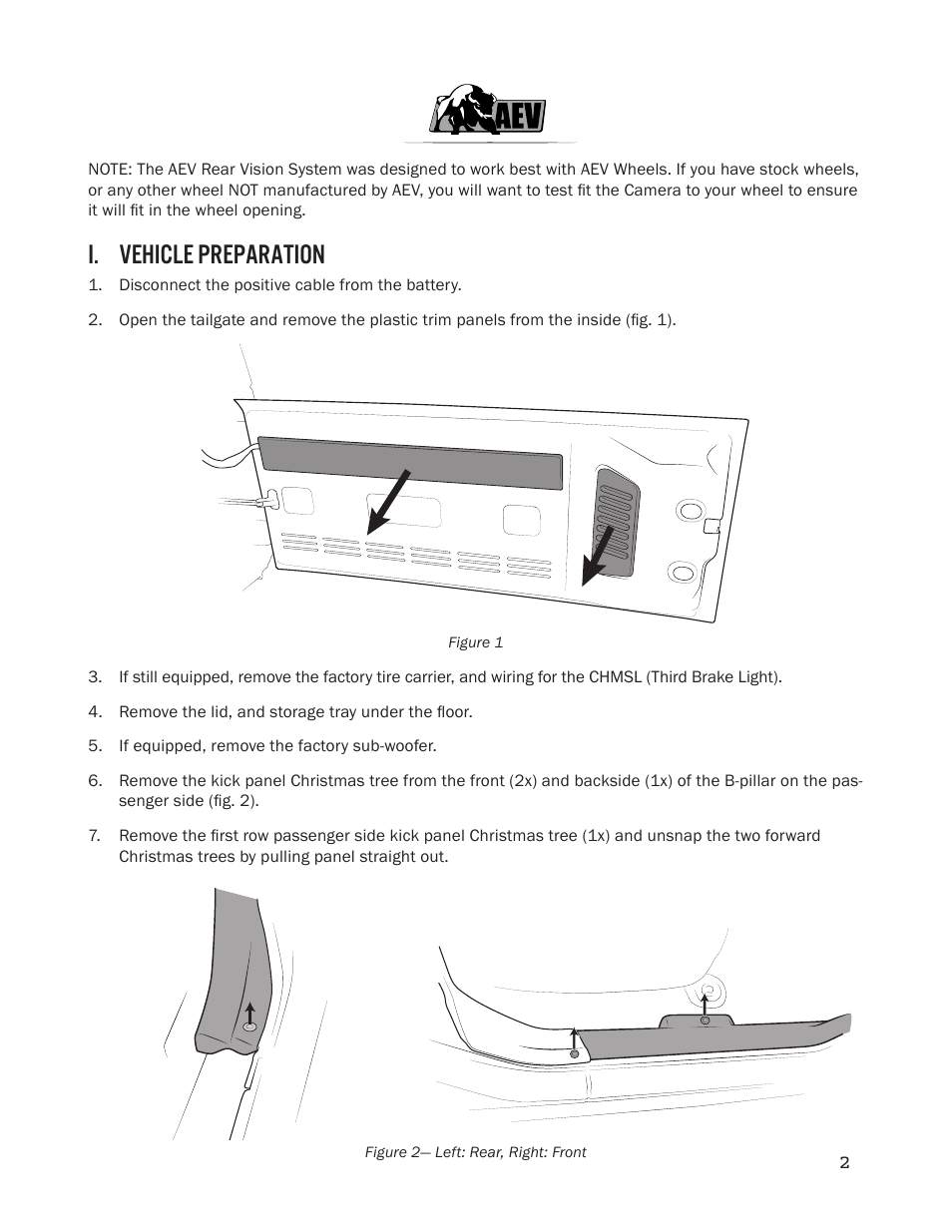 I. vehicle preparation | American Expedition Vehicles Rear Vision System User Manual | Page 4 / 10