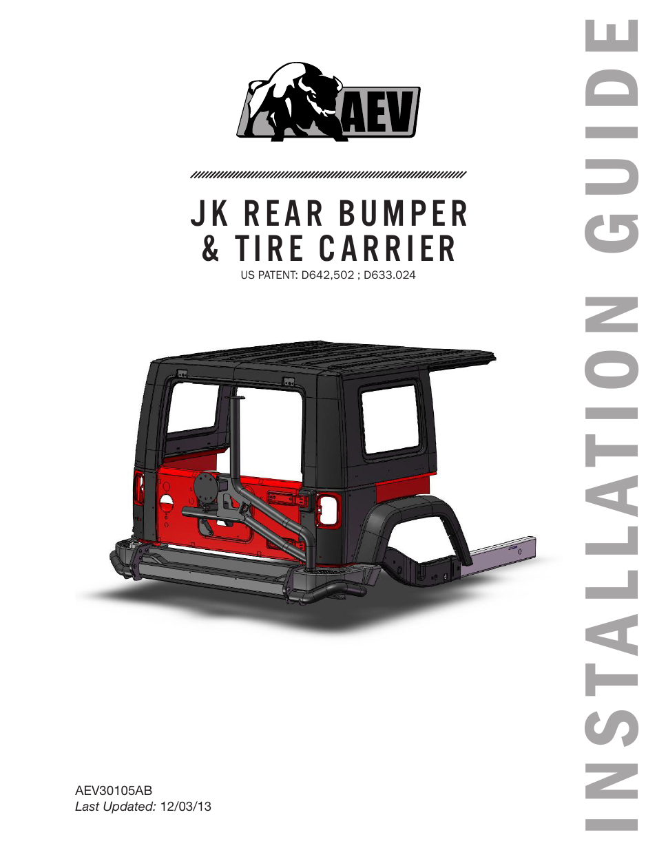 American Expedition Vehicles JK Rear Bumper/Tire Carrier User Manual | 19 pages