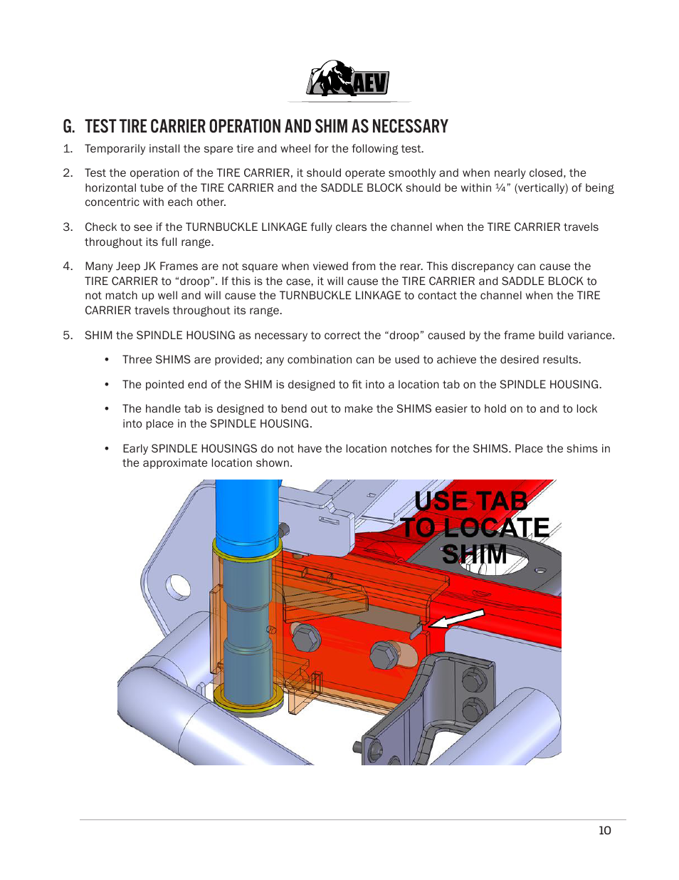 American Expedition Vehicles JK Rear Bumper/Tire Carrier User Manual | Page 12 / 19