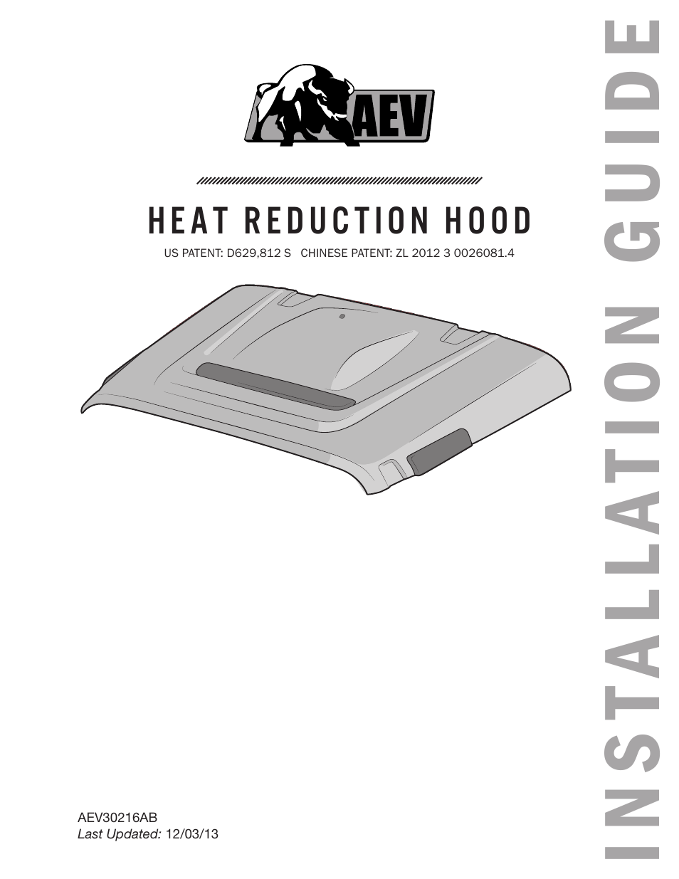 American Expedition Vehicles JK Heat Reduction Hood User Manual | 4 pages