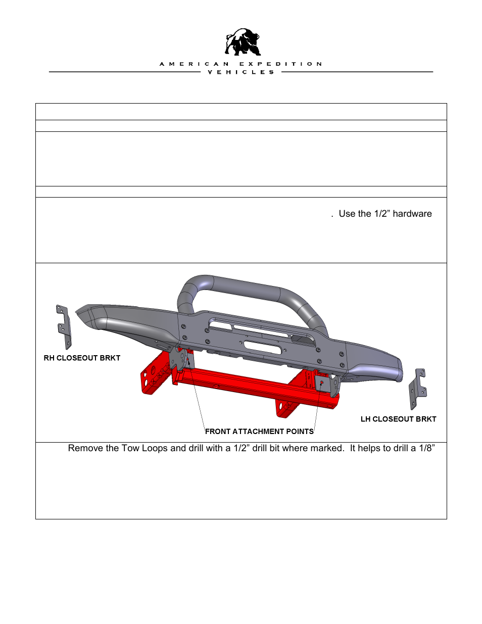 Installation | American Expedition Vehicles JK Replacement Tow Loops User Manual | Page 3 / 5