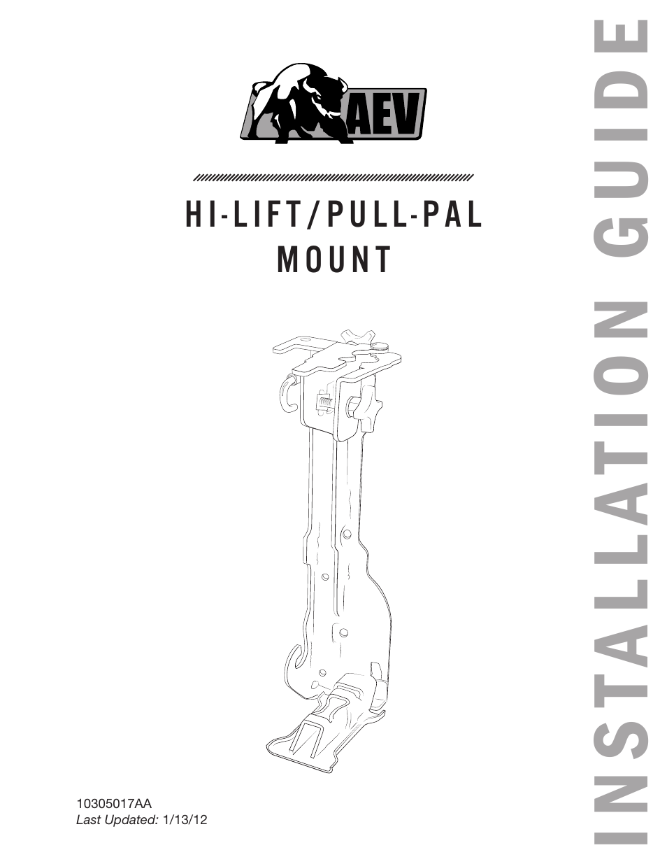 American Expedition Vehicles JK Hi-Lift/Pull-Pal Mount User Manual | 6 pages