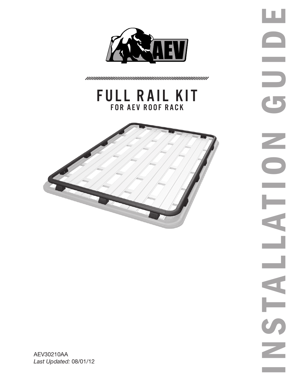 American Expedition Vehicles Full Rail Kit for JK Roof Rack User Manual | 4 pages