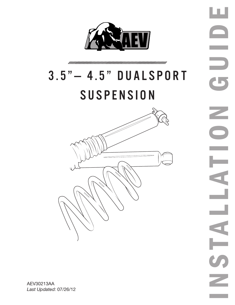 American Expedition Vehicles 3.5— 4.5 Dualsport suspension User Manual | 12 pages