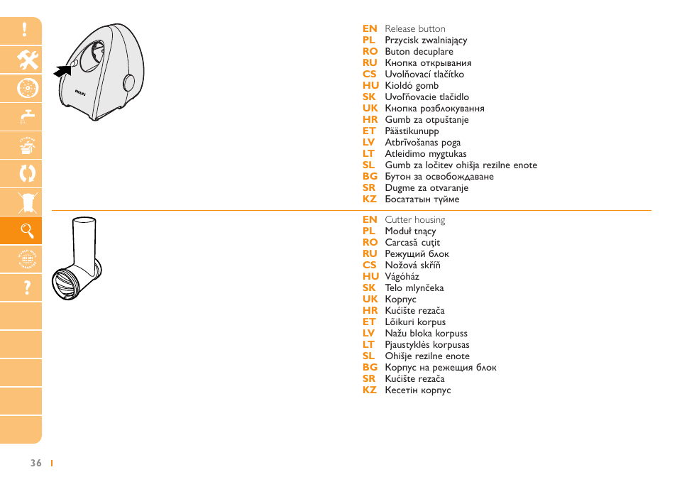 Philips HR2724 User Manual | Page 36 / 52