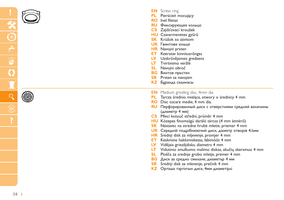 Philips HR2724 User Manual | Page 38 / 52