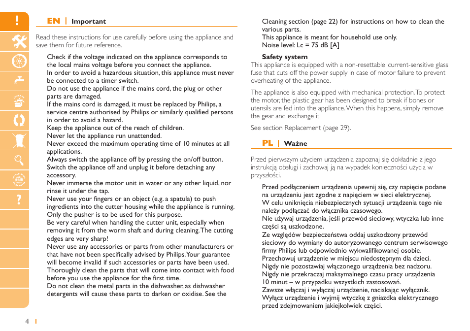 Philips HR2724 User Manual | Page 4 / 52