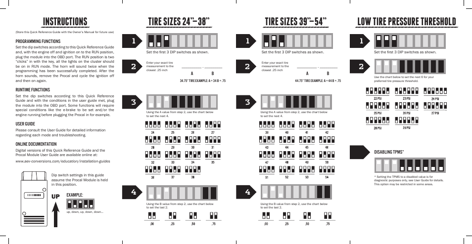 American Expedition Vehicles ProCal Module Quick Reference Guide User Manual | Page 2 / 2