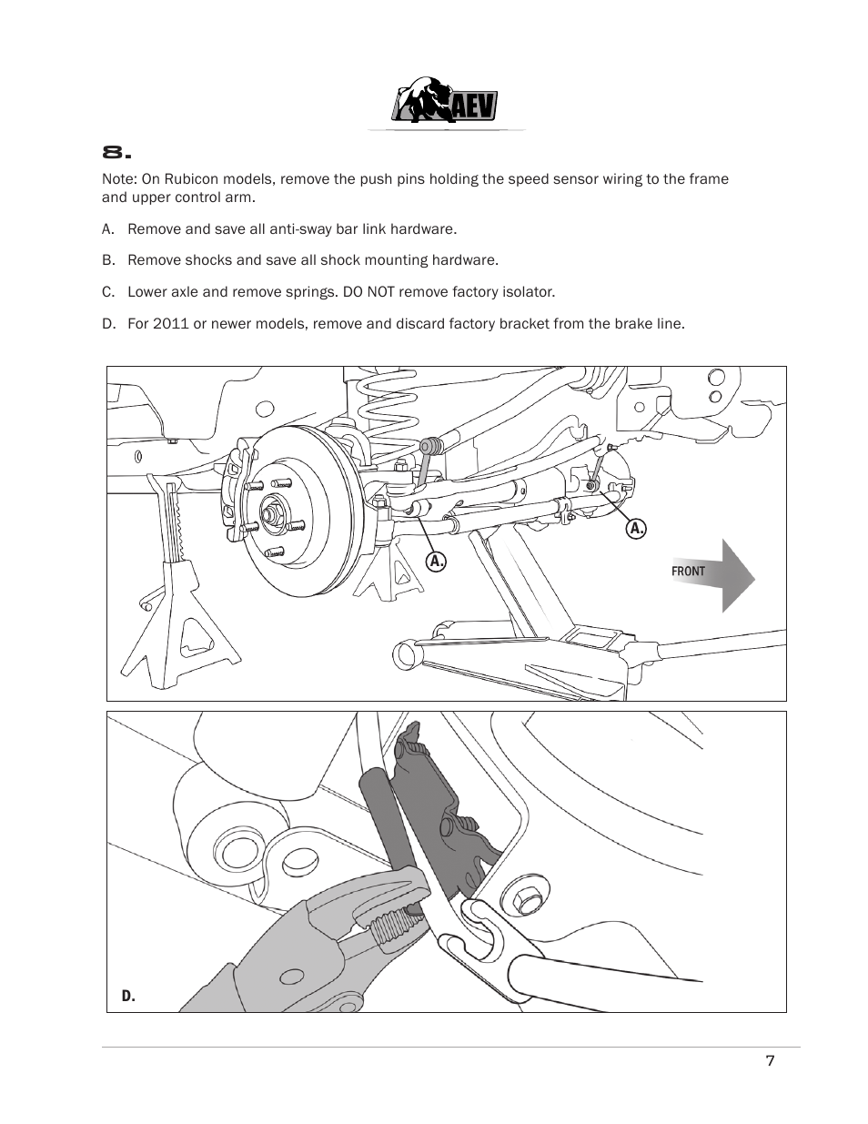 American Expedition Vehicles JK DualSport XT Suspension 2.5 User Manual | Page 8 / 11